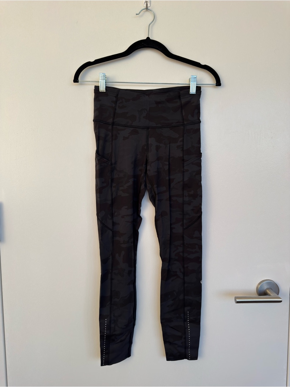 lululemon Fast and Free Black Camo High-Rise 25” Leggings